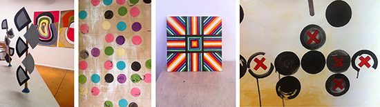 Student work from my recent mixed media weekend workshop celebrating pattern