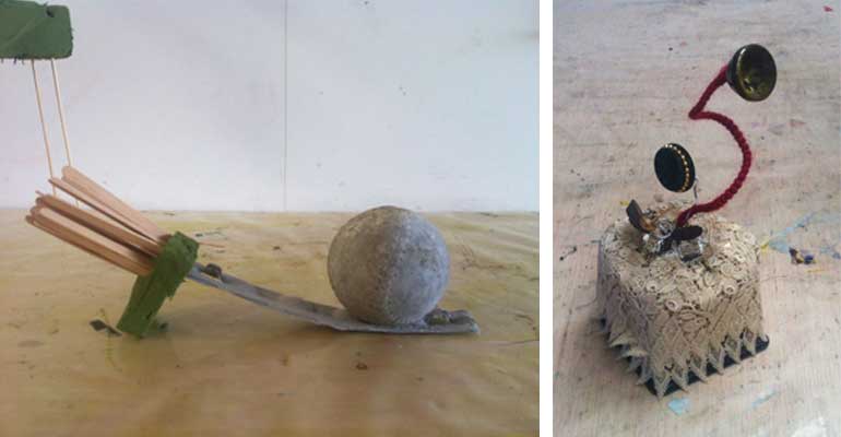 Sculpture experiments from Painting I (we do more than paint!)